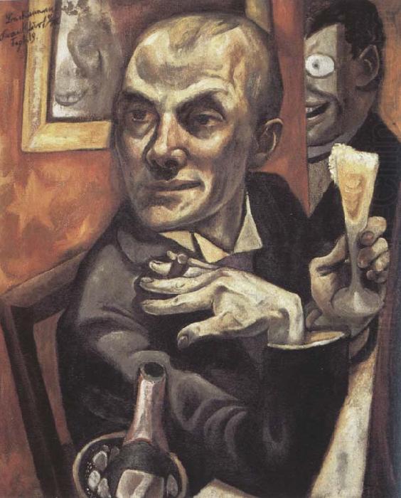 Max Beckmann Self-Portrait with a Glass of Champagne oil painting picture